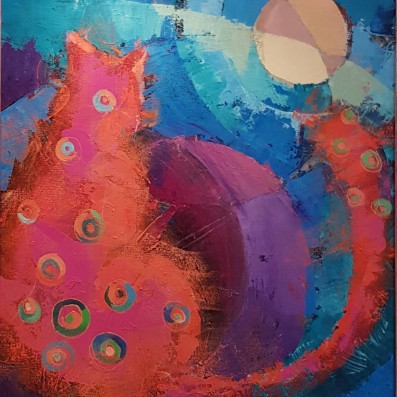 LUNE DE SANG 46X38 cm, acrylique sur toile ©MILENABERCHOT
